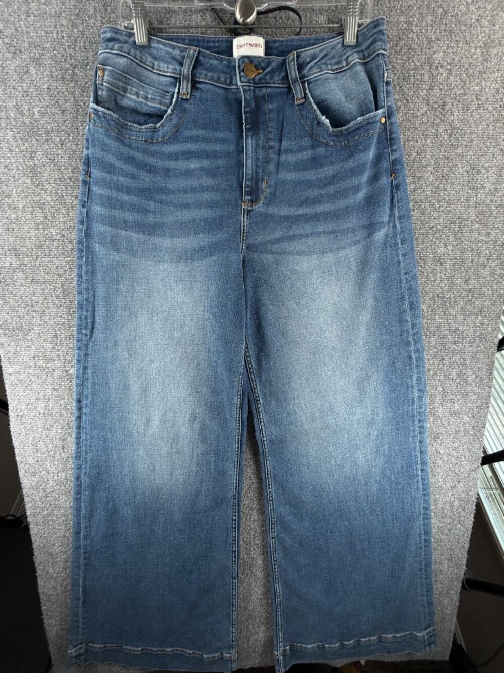 Driftwood Jeans Martha Blue Denim Wide Leg 32x34 Cotton Spandex ACTL 32X32